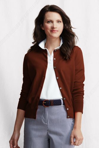 Women's Long Sleeve Supima Fine Gauge Cardigan