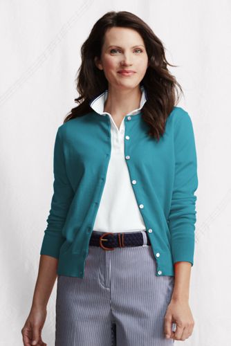 Women's Long Sleeve Supima Fine Gauge Cardigan