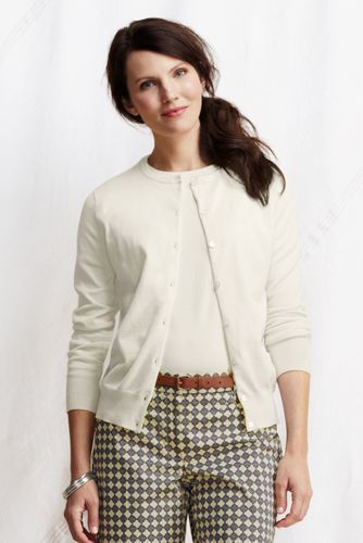 Women's Long Sleeve Supima Fine Gauge Cardigan 