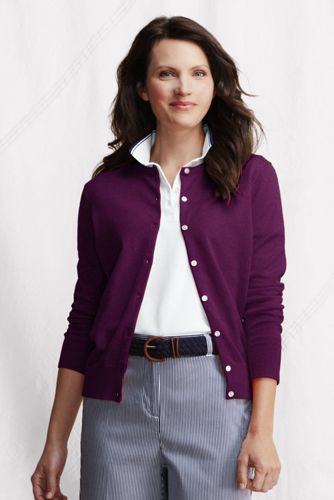 Women's Long Sleeve Supima Fine Gauge Cardigan
