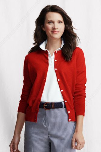 Women's Long Sleeve Supima Fine Gauge Cardigan