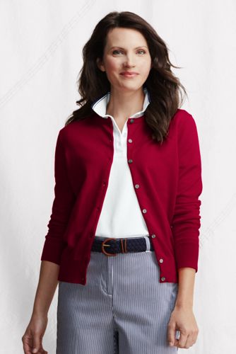 Women's Long Sleeve Supima Fine Gauge Cardigan 