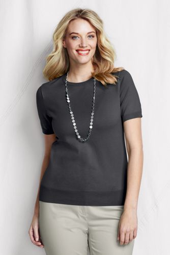 Women's Plus Supima Fine Gauge Short Sleeve Jumper