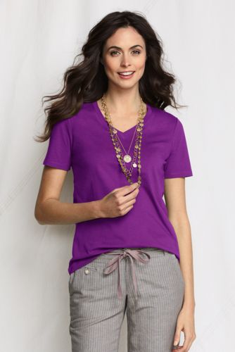 Women's Short Sleeve Relaxed Supima V-neck T-shirt