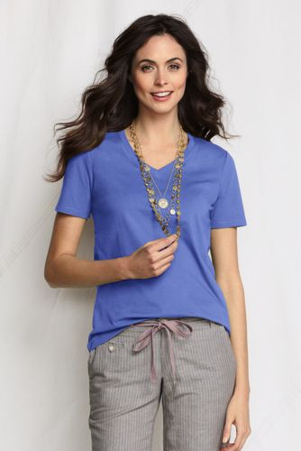 Women's Short Sleeve Relaxed Supima V-neck T-shirt