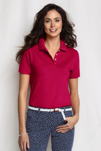 Unifarbenes Piqu&eacute;-Poloshirt mit kurzen &Auml;rmeln f&uuml;r Damen