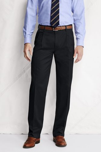 Men's Pleat Front Comfort Waist No Iron Twill Trousers