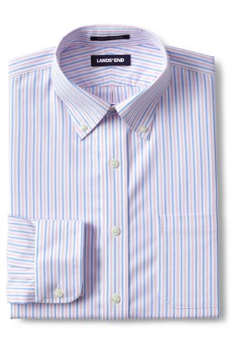 30％OFF＜ランズエンド＞メンズ・ベアードマクナット・アイリッシュリネン・ドレスシャツ／ボタンダウン／スリムフィット／長袖/S/グレー