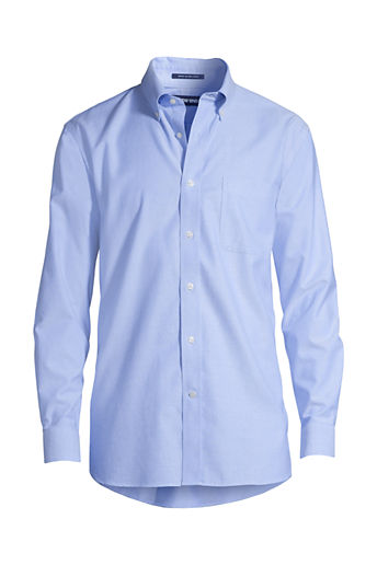 Men's Regular Traditional Fit  Solid No Iron Supima Oxford Shirt - Blue