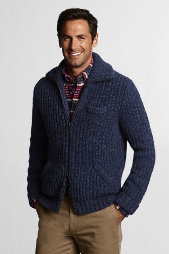 Men's Zip-front Wool Shaker Jacket
