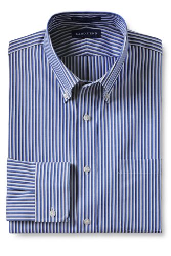 【ランズエンド LANDS' END】メンズ・ノーアイロン・スーピマ・ピンポイント/柄/ボタンダウン/ベーシックフィット/長袖 ランズエンド