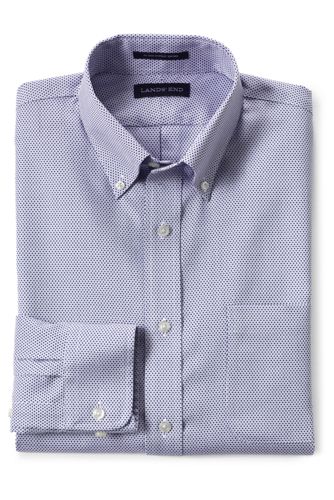 【ランズエンド LANDS' END】メンズ・ノーアイロン・スーピマ・ピンポイント・リングフリー/柄/ボタンダウン/アドバンスフィット/長袖 ランズエンド