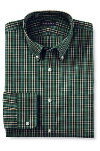 【ランズエンド LANDS' END】メンズ・ノーアイロン・スーピマ・ピンポイント/柄/ボタンダウン/ベーシックフィット/長袖 ランズエンド