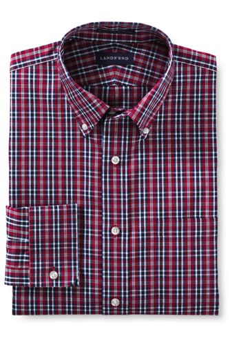 【ランズエンド LANDS' END】メンズ・ノーアイロン・スーピマ・ピンポイント/柄/ボタンダウン/ベーシックフィット/長袖 ランズエンド