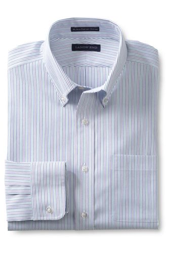 【ランズエンド LANDS' END】メンズ・ノーアイロン・スーピマ・ピンポイント/柄/ボタンダウン/ベーシックフィット/長袖 ランズエンド
