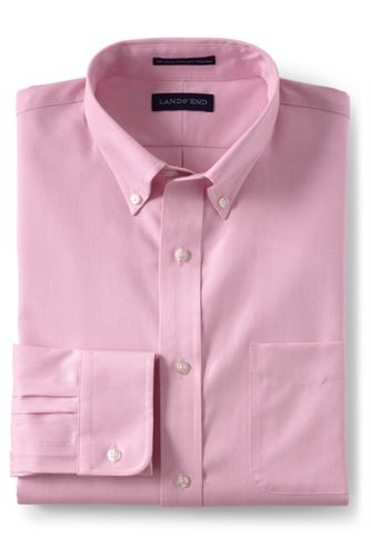 【ランズエンド LANDS' END】メンズ・ノーアイロン・スーピマ・ピンポイント/無地/ボタンダウン/ベーシックフィット/長袖 ランズエンド