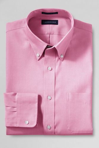 Men's Traditional Fit Solid No Iron Supima Pinpoint Buttondown Dress Shirt