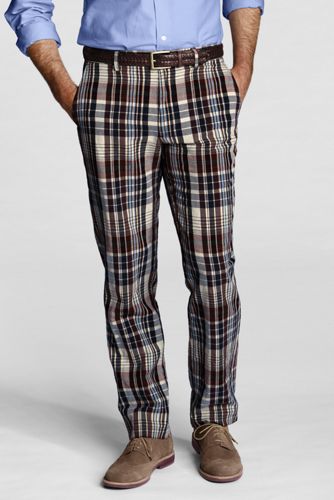 Men's Plain Front Tailored Fit Linen Chino Pants
