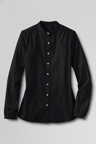 Women's Long Sleeve Banded Collar Stretch Shirt