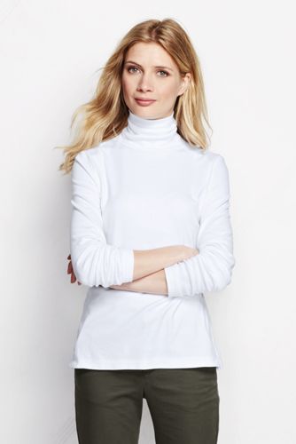 【ランズエンド LANDS&#039; END】レディス・スーピマ・インターロック・タートルネック／長袖