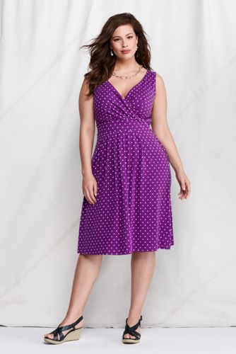 Women's Sleeveless Cotton Modal Pattern Fit and Flare Dress
