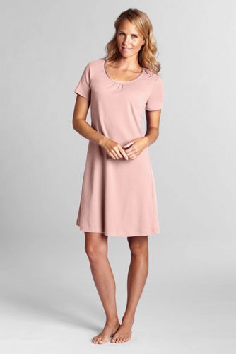Women's Short Sleeve Solid Knee-length Sleep-T