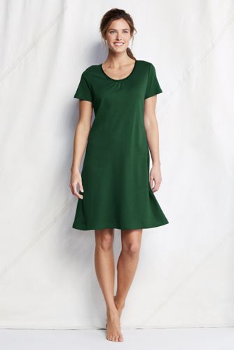 Women's Short Sleeve Solid Knee-length Sleep-T