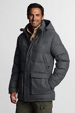 Wool Down Parka 422786: Chacoal Heather