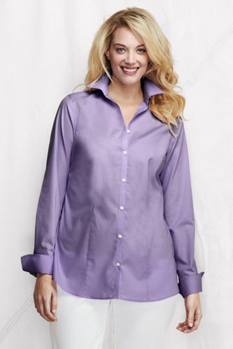 Women's Plus Size Long Sleeve Splitneck Stretch Tunic with Turnback Cuff