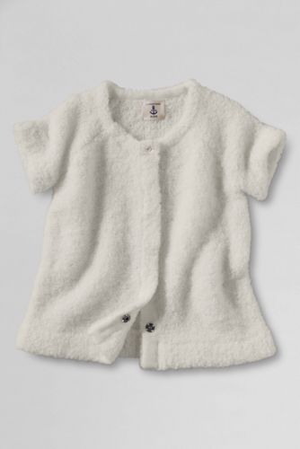 Girls' Short Sleeve Boucle Sweater
