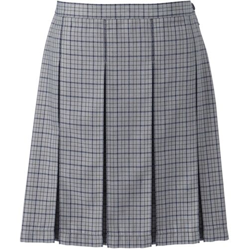 Custom Women's Plaid Box Pleat Skirt Above Knee