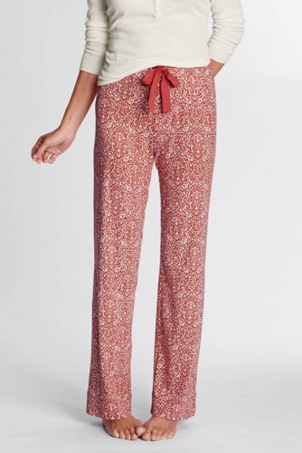 Women's Regular Print Cotton Sleep Pants - Rich Papaya Print, XL