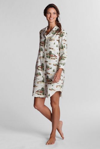 Women's Patterned Flannel Nightshirt