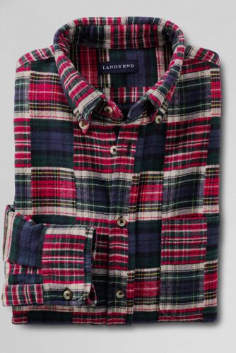 Men's Flannel Patchwork Shirt