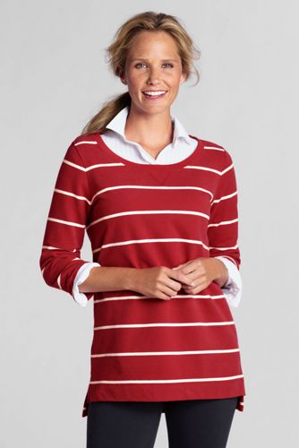 Women's 3/4-sleeve Stripe Starfish Lightweight Crew Tunic