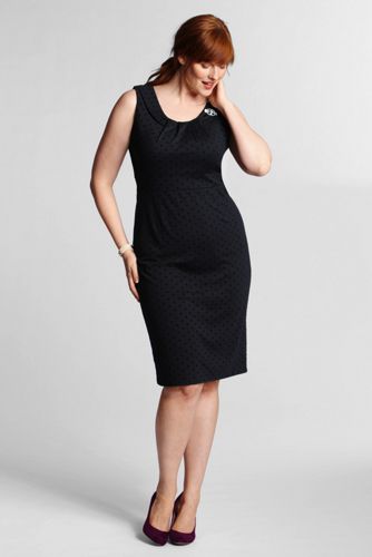 Women's Plus Size Sleeveless Pont&eacute; Sheath Dress