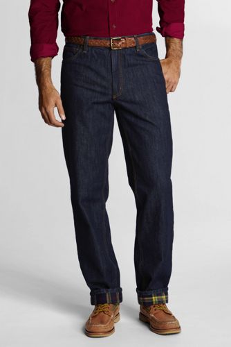 Men's Traditional Fit Flannel-lined Comfort Waist Jeans