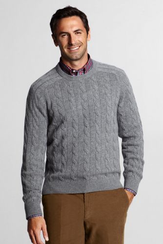 Men's Cashmere Cable Crewneck Sweater