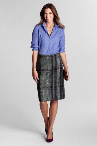 Women's Faux Wrap Tweed Skirt