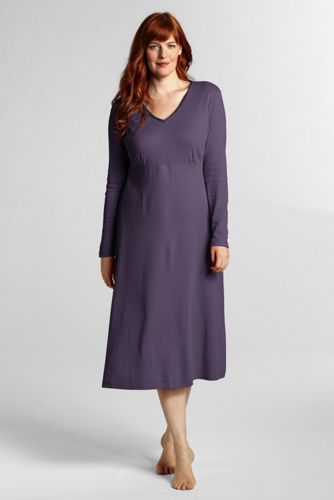 Women's Plus Size Long Sleeve Midcalf Shelf Bra Sleep-T