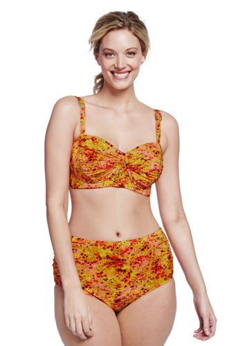 Women's Plus Size Seaside Gardens Watercolor Floral Balconette Bikini Top