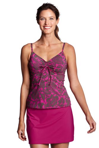 Women's DD-Cup Scoop Floral Bardot Tankini Top  