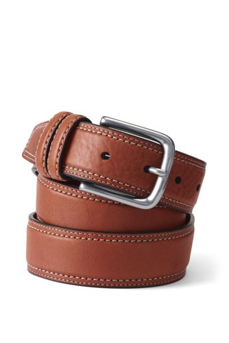 Men's Double Row Stitch Dress Belt