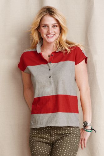 Women's Rugby Stripe Jersey Polo
