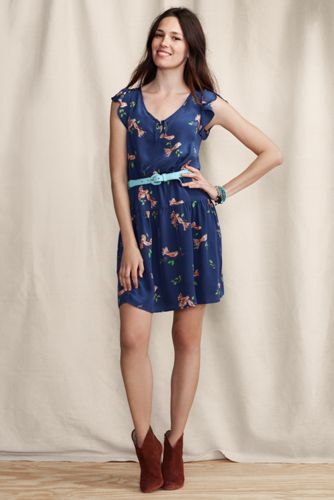 Women's Silk Tie Front Dress