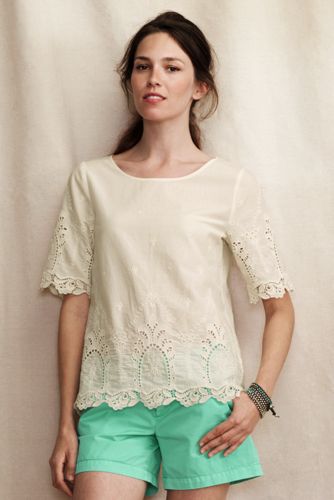 Women's Eyelet Half Sleeve Tee