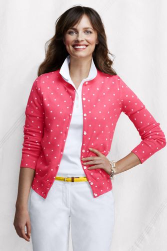 Women's Long Sleeve Print Fine Gauge Supima Cardigan