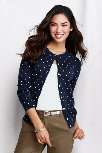 Women's Patterned Supima Fine Gauge Cardigan 