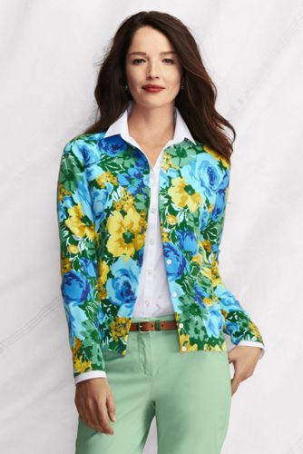 Women's Supima Fine Gauge Floral Print Cardigan
