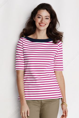 Women's Button Boatneck Sailor Tee
